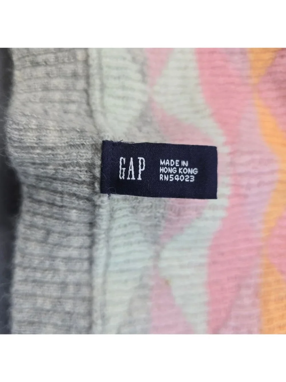 Gap Argyle Lambswool Rabbit Blend Scarf Pastel Multicolor Angora